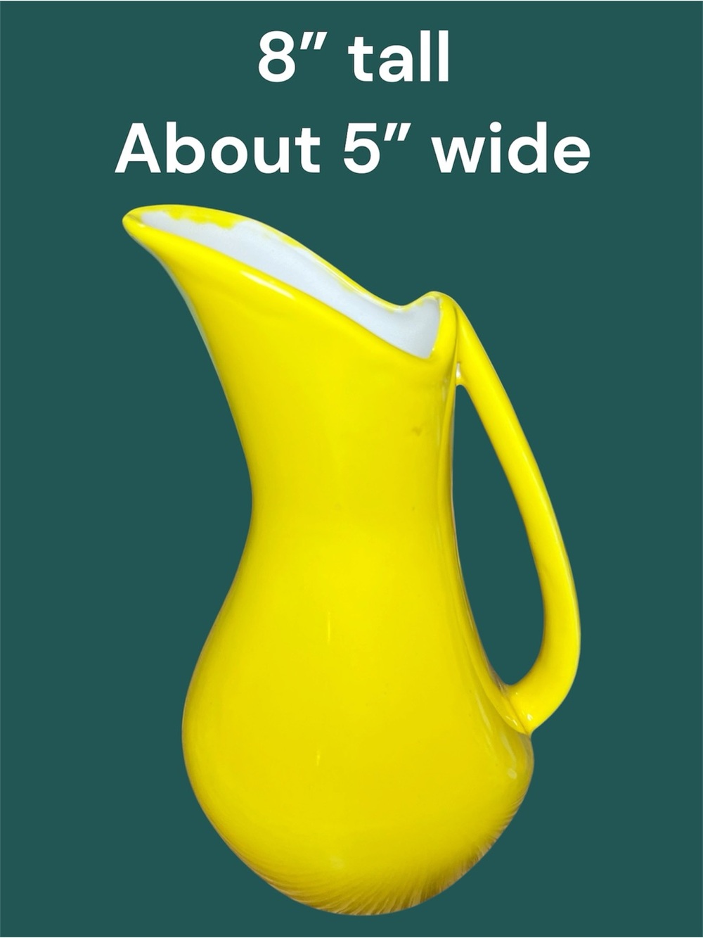 Vintage Bright Yellow Ceramic Pitcher